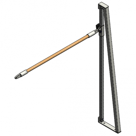 WOODEN HAND-RAIL WITH LATERAL UPRIGHT FOR FREESTYLE TRAINING BARS