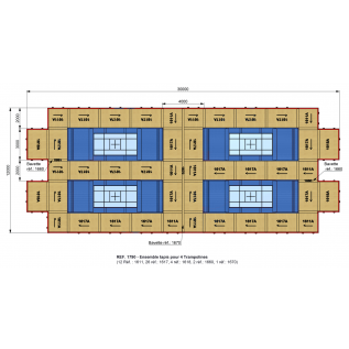 SET OF FIG MATS FOR SAFETY AREA FOR 4 TRAMPOLINES