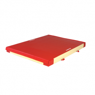 SAFETY MAT FOR APPARATUS LANDING - DUAL DENSITY - PVC COVER - WITH ATTACHMENT STRIPS - 240 x 200 x 20 cm