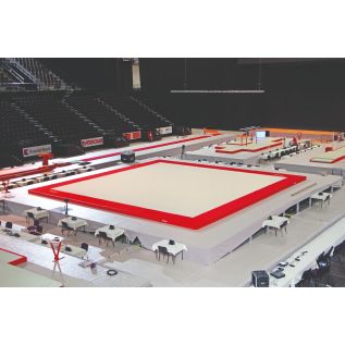 MONTREAL COMPETITION SPRING EXERCISE FLOOR WITH OVERLAY CARPET (SPRINGS ASSEMBLED) - 14 x 14 m - FIG Approved