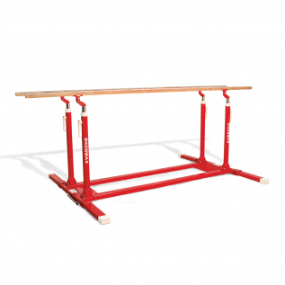 TRAINING PARALLEL BARS WITH FOLDING LEGS AND TRANSPORT TROLLEYS